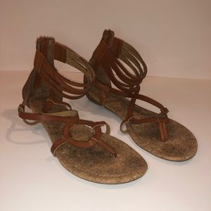 Women’s Brown Leather Sandals Size 10
